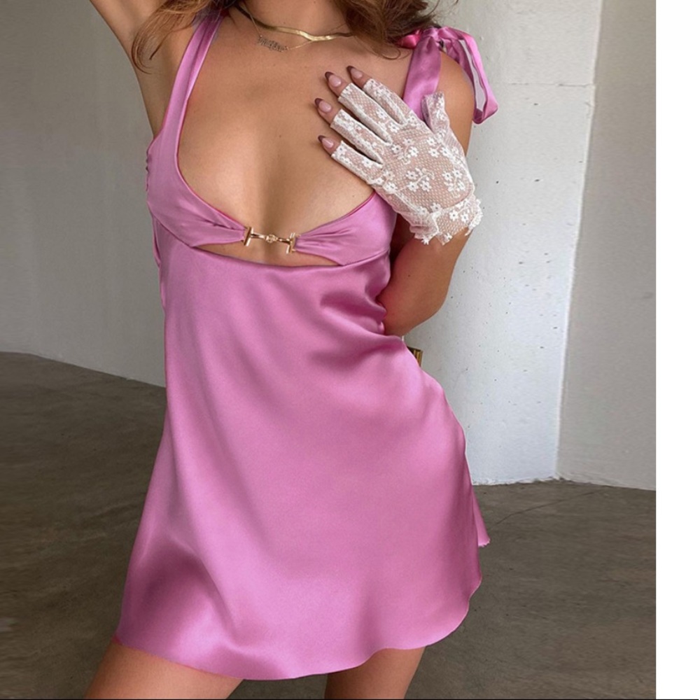 Pink mini dress